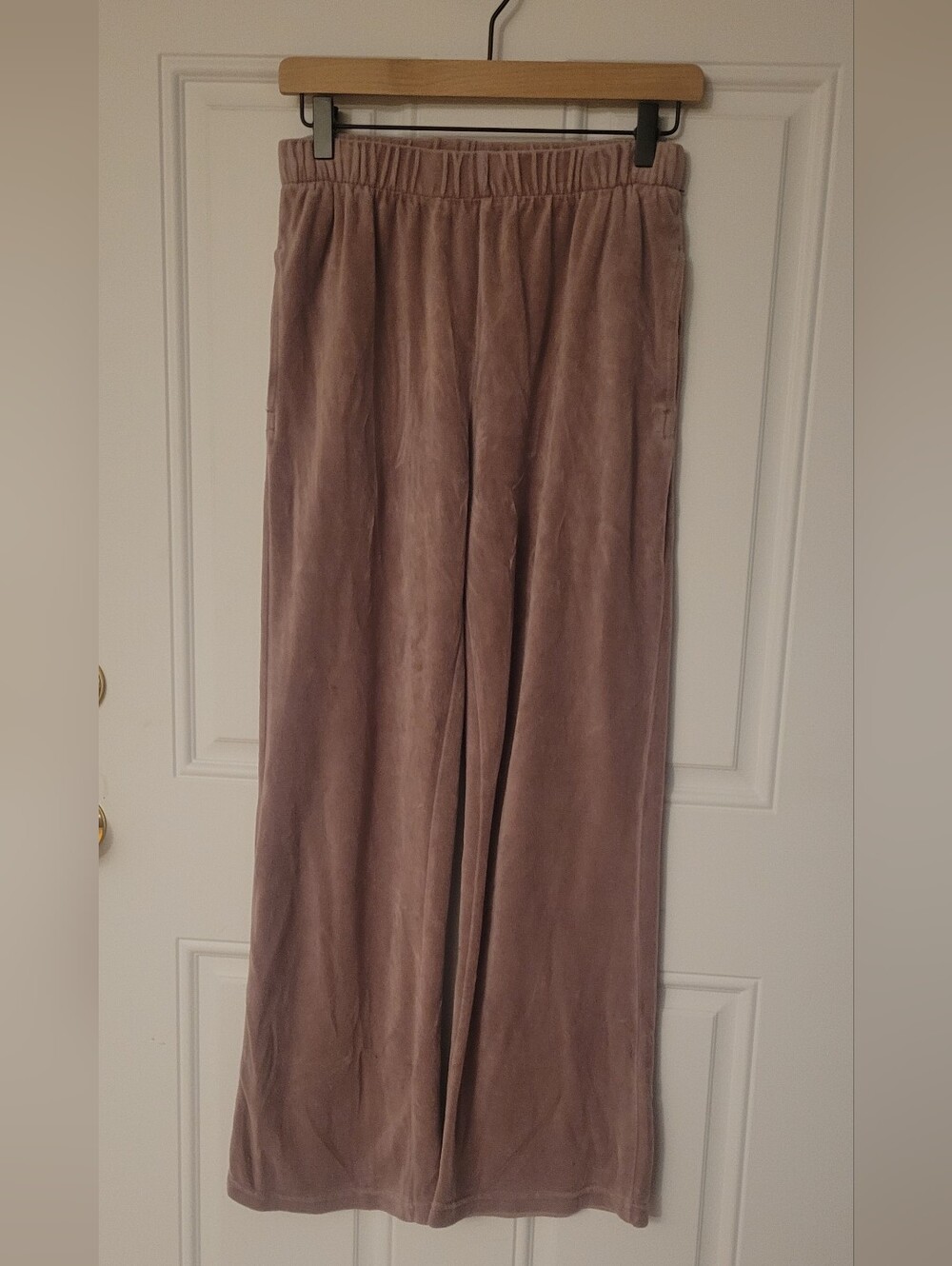 John Galt Velvet Wide Leg Pants with Pockets